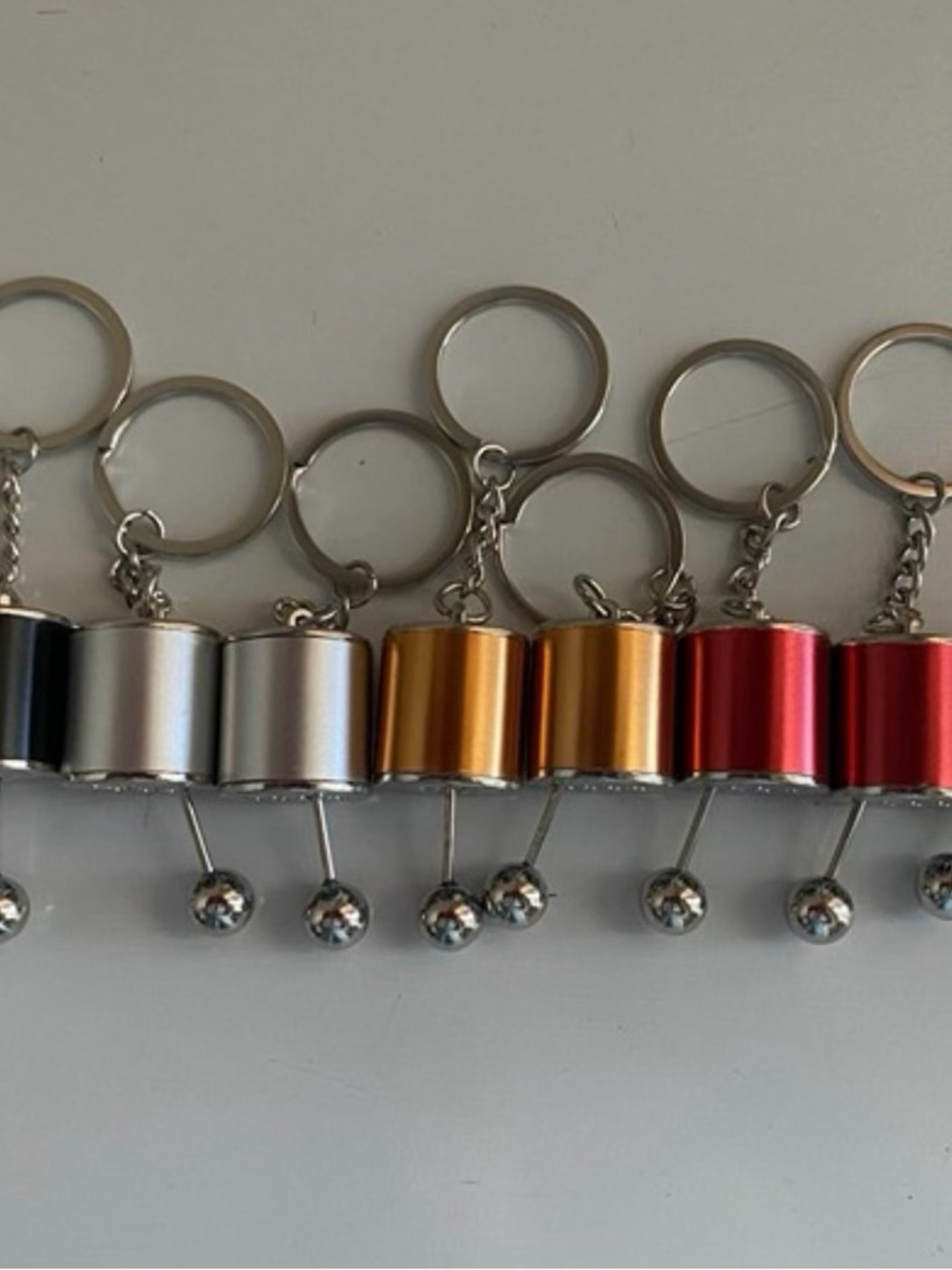 10PCS Metal Car Gear Shifter Keychain Set